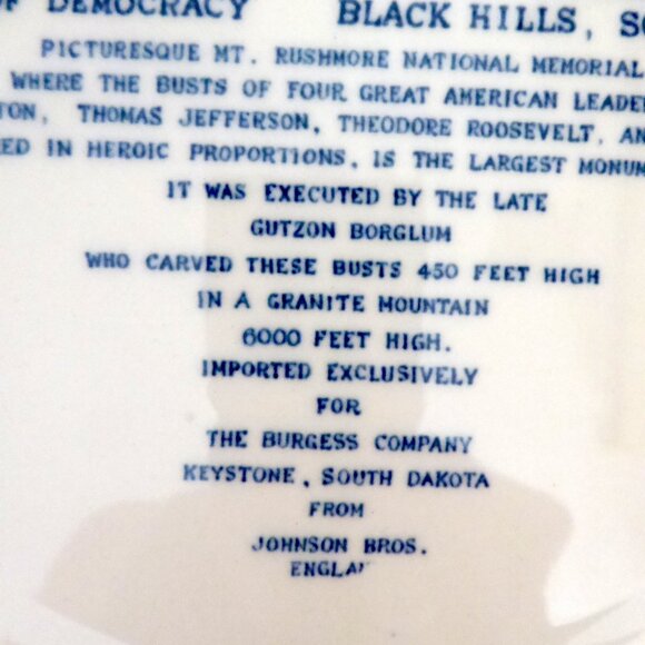 VINTAGE 11” MOUNT RUSHMORE NATIONAL JOHNSON BROS. ENGLAND COLLECTORS PLATE - Picture 5 of 11